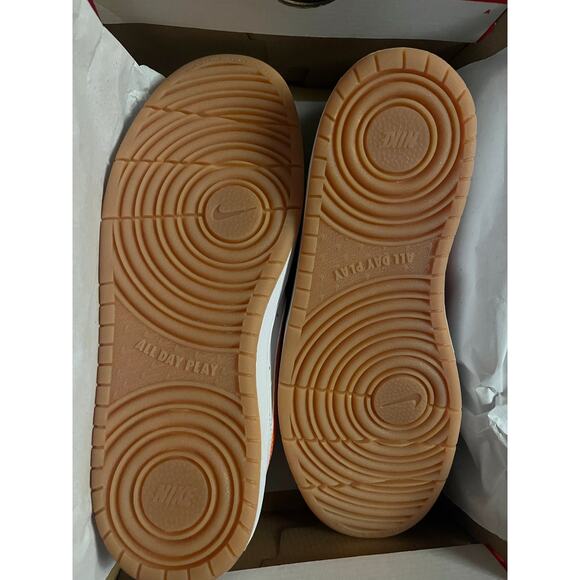 NEW NIKE Court Borough Low YOUTH (Kids) Size 6Y White/ Orange - Picture 6 of 7